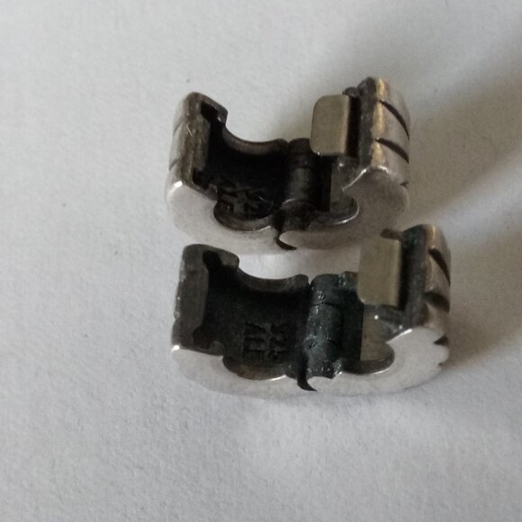 Authentic Pandora lot of 2 beveled clips set retired - Picture 4 of 4